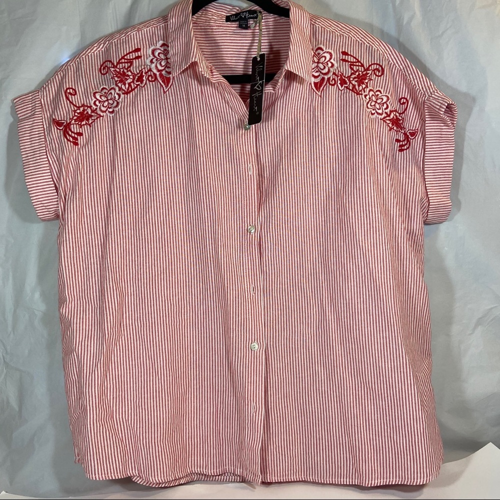 *final price* Velvet Heart embroidered button down (M)